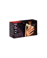 OPI Fall ’26 Powder Perfection 6PC Trial Kit #2 box displays fall nail colors, with packaging art of glossy red manicured nails holding pearls and a martini glass on a white background.