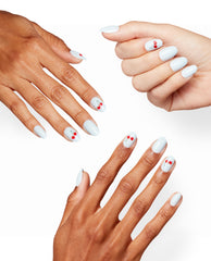 Cherry Up Your Blues Cherry Art Blue Round Stick On Nails Mani
