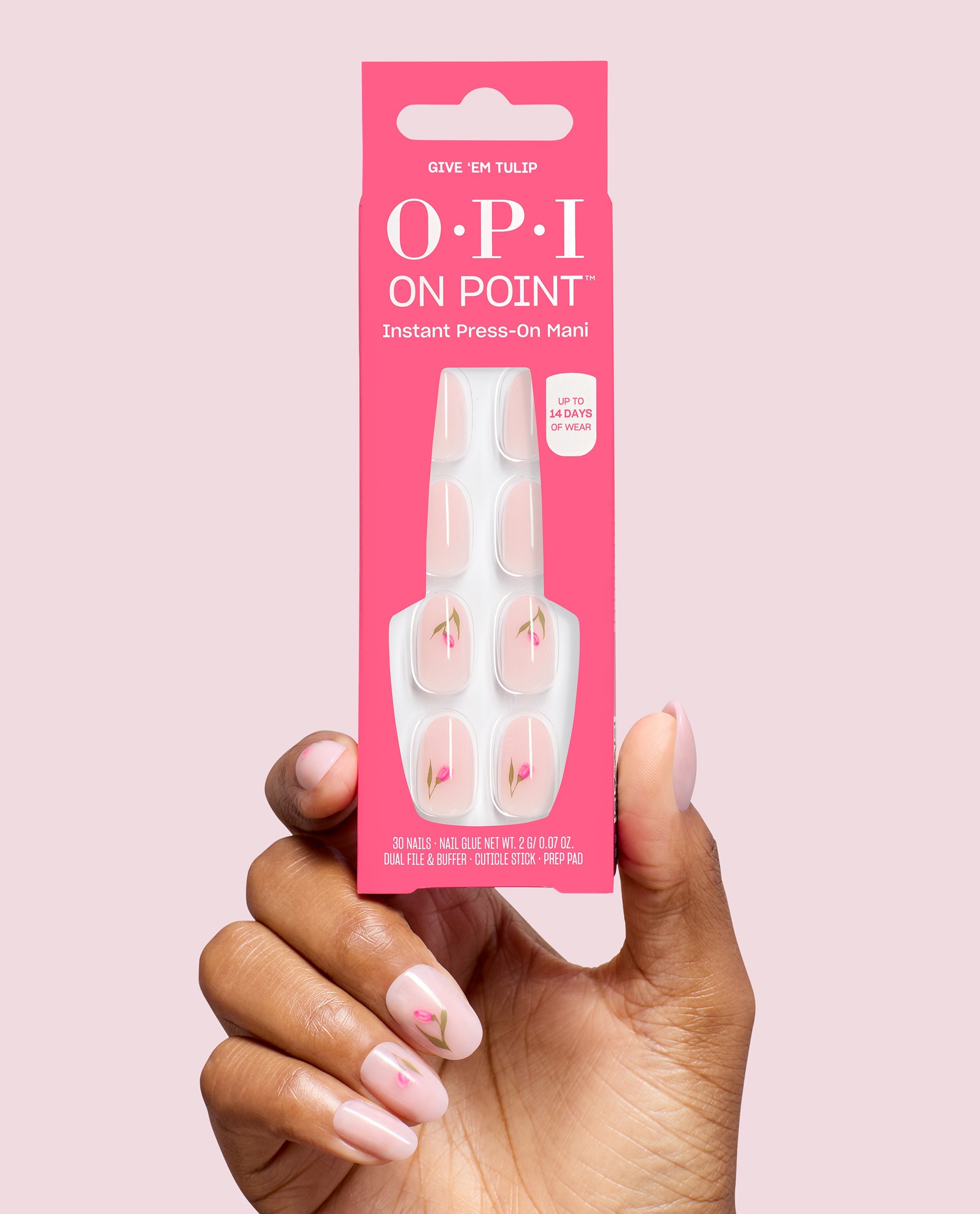 Give 'Em Tulip Tulip-Tipped Press-On Nails Hand and Product