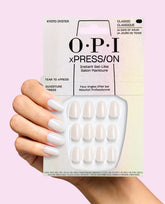 Kyoto Oyster Iridescent White Press-On Nails Hand and Product