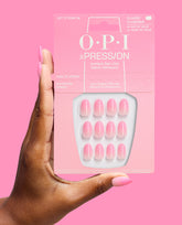 Let it Pink in Baby Pink Ombré Press-On Nails Hand and Product