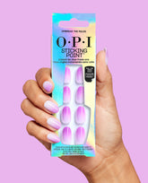 Ombreak the Rules Purple Ombre Round Stick On Nails Hand and Product