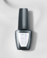 OPI BRB, Doing My Nails at-home gel nail polish bottle in dark charcoal shimmer stands upright on a light gray surface, showcasing a trending gel manicure shade.