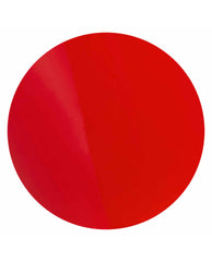 Glossy coral-red OPI Cajun Shrimp xPRESS/ON nail color swatch shown as a smooth circular dot on a white background.