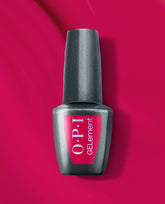 OPI Clawberry Margarita at-home gel nail polish bottle standing upright on a glossy hot-pink background, showcasing the vibrant shade as a premium OPI nail polish gift set option for salon-quality manicures at home.