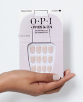 OPI French Press Nude Press-on Nails Hand and Product