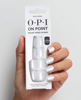 Kyoto Pearl On Point White Press-on Nails Hand & Product