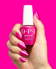 Lollypoppin’ Bubblegum Pink Gel Nail Polish Hand and Bottle