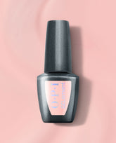 OPI Made Ya Blush at-home gel nail polish bottle with a dark gray cap and soft pink label, centered on a blush pink background for a trending manicure shade.