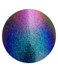 Milky Mani Way Sticking Point nail art swatch shows a speckled iridescent finish shifting blue, teal, purple, and pink on a white background, a bold accent for OPI fall nail colors.