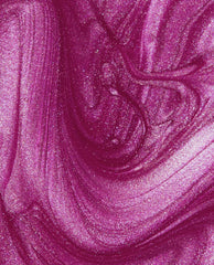 OPI Nail Envy Powerful Pink nail strengthener shimmers in a trending metallic fuchsia swatch, showing glossy brush strokes and fine sparkle in a close-up texture.