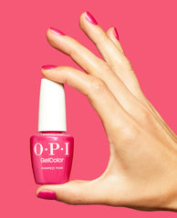 Pompeii Pink Hot Pink Shimmer Gel Nail Polish Hand and Product