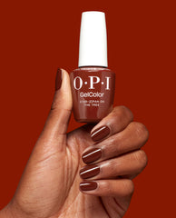 Star-zipan on the Tree Brown Gel Nail Polish Hand and Bottle