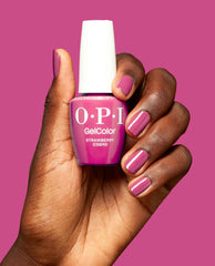 Strawberry Cosmo Fuchsia Gel Nail Polish Hand and Product