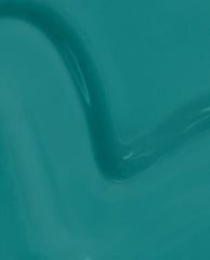 Teal green OPI What a Winterful World RapiDry nail lacquer swatch flowing in smooth, glossy curves, showcasing the rich winter shade for a premium OPI nail polish gift set.
