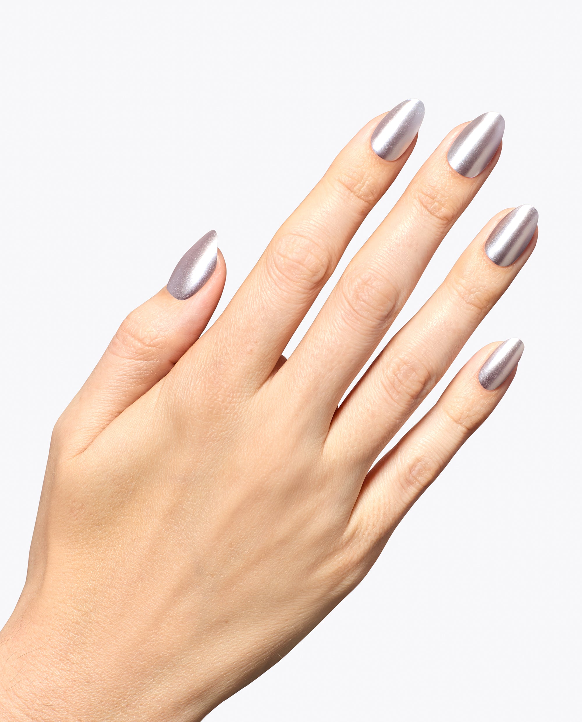 Chrome to Mama Mirrored Silver Chrome Nail Powder Mani