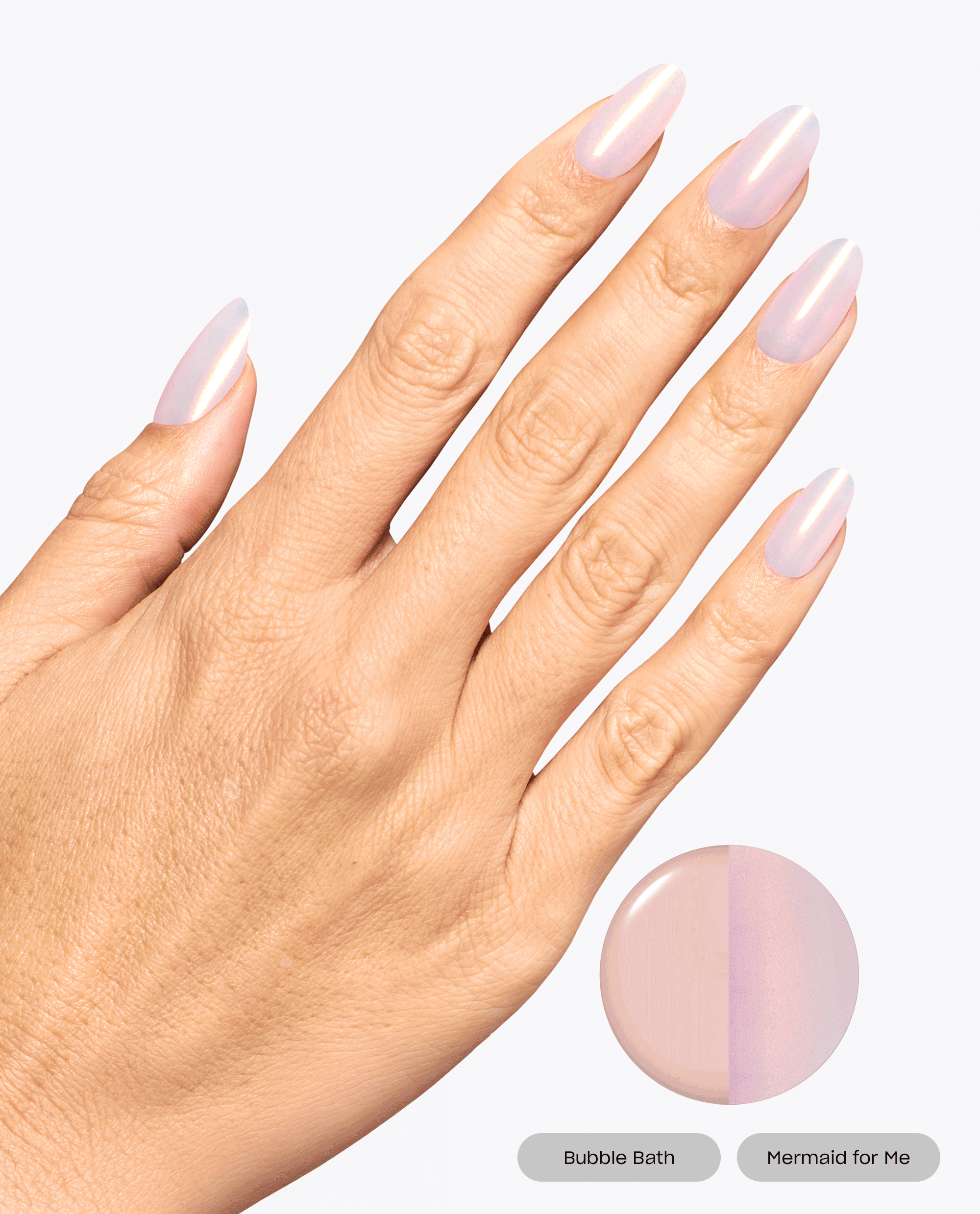 Mermaid for Me Blue‑Gold Chrome Nail Powder Mani GIF