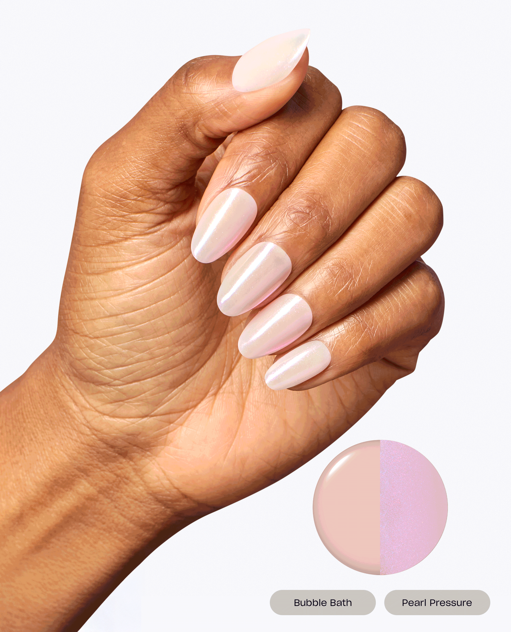 Pearl Pressure Iridescent Pink‑Violet Chrome Nail Powder Mani GIF