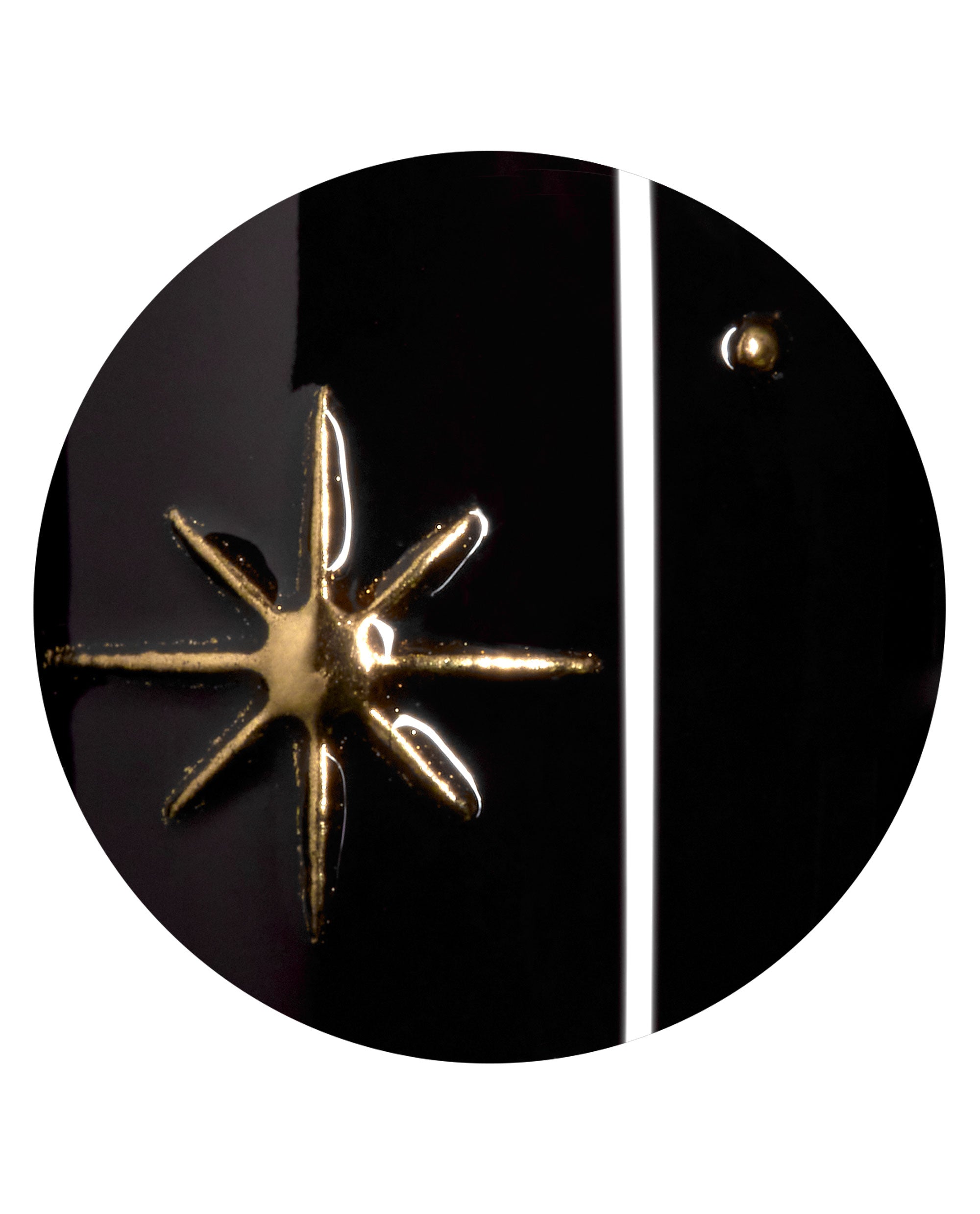 Totally Spaced Black and Gold Celestial Press-on Nails Dot