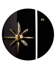 Totally Spaced Black and Gold Celestial Press-on Nails Dot