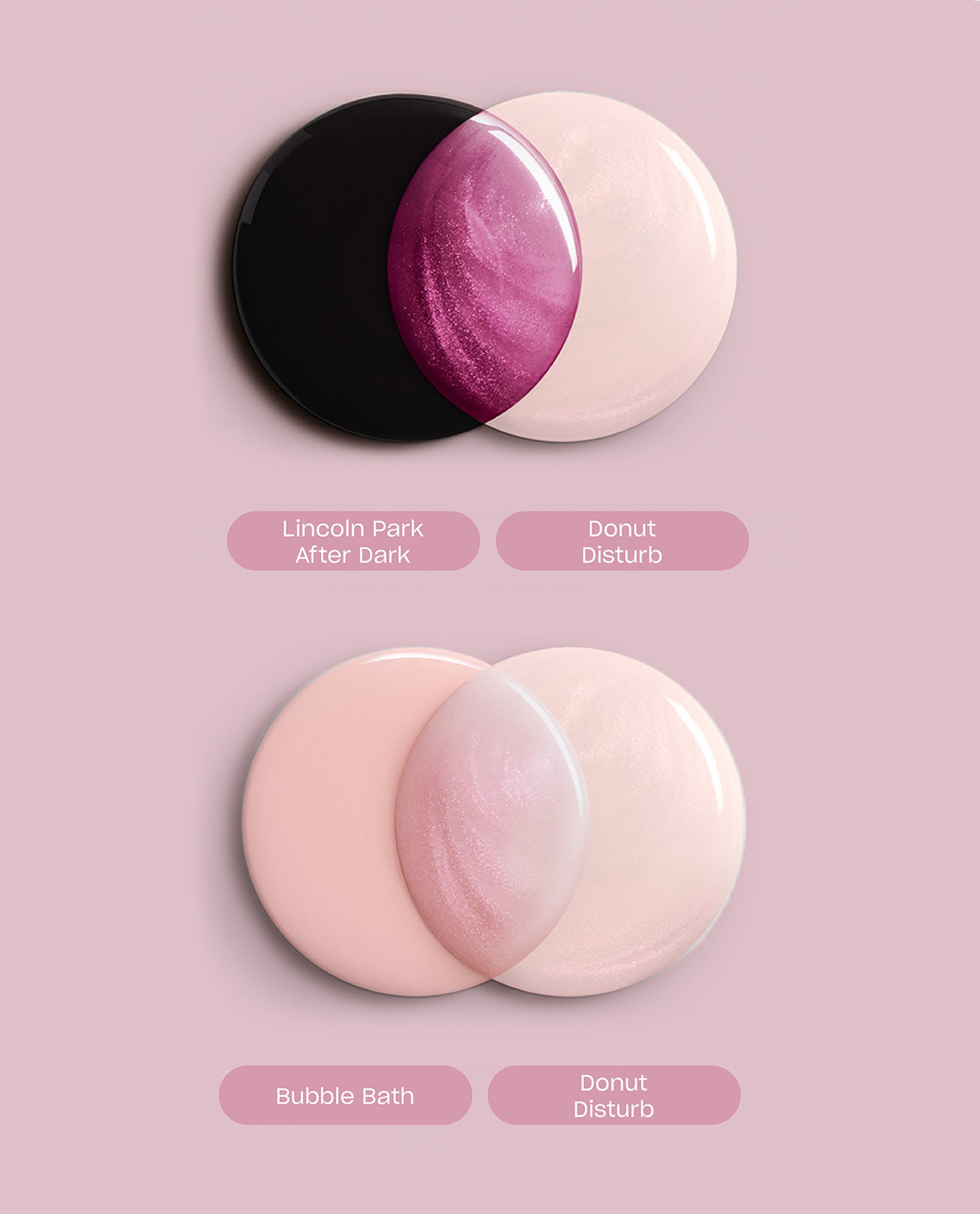 Donut Disturb Pink Shimmer Glaze Nail Polish Topper Mani Graphic