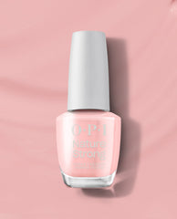 OPI Nature Strong Vegan Nail Lacquer in We Canyon Do Better displayed upright on a soft pink background, showcasing the pale pink natural-origin polish bottle as a premium OPI nail polish gift set option for eco-conscious manicures.