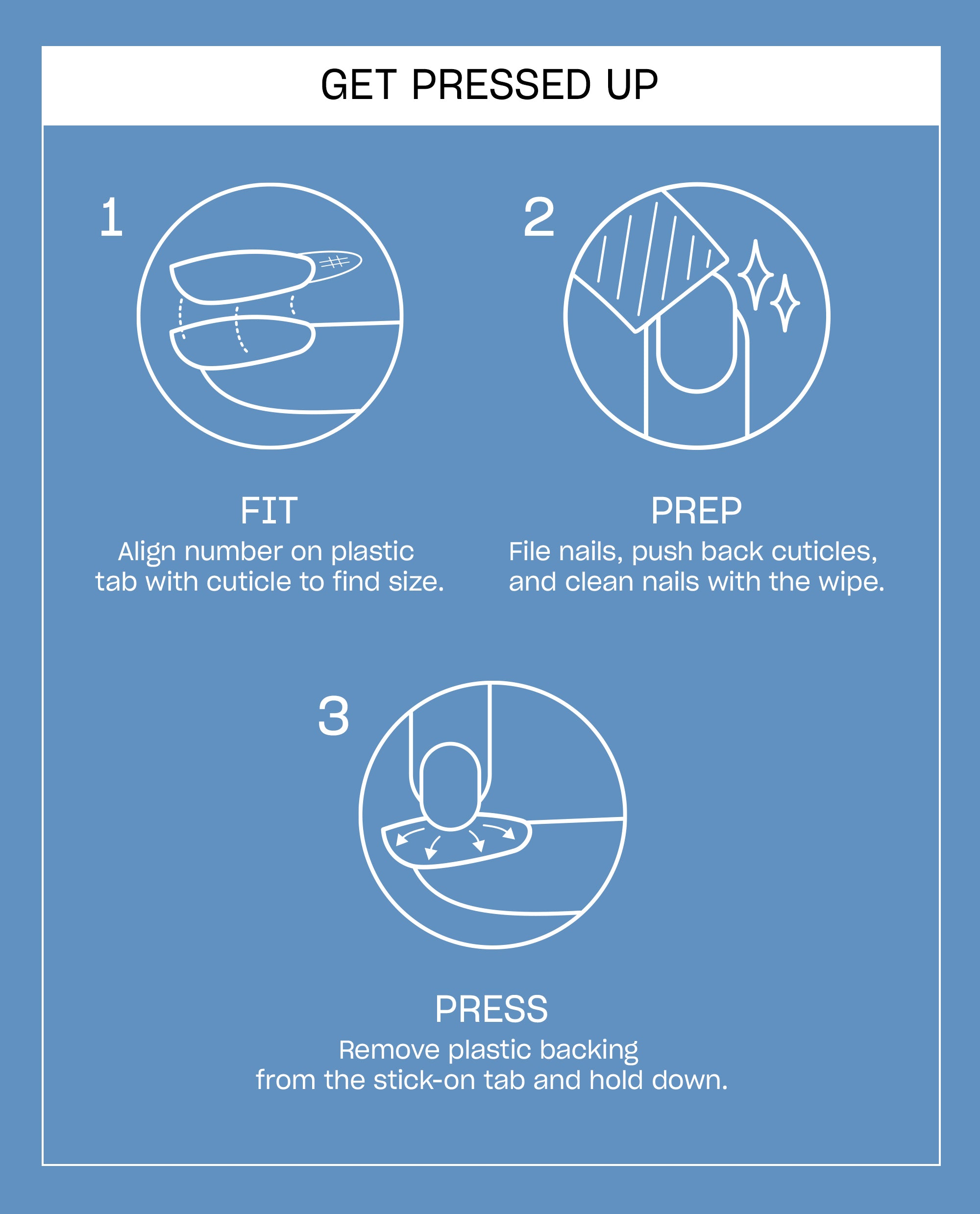 Blue Me a Kiss Blue Chrome Square Stick On Nails Instructions