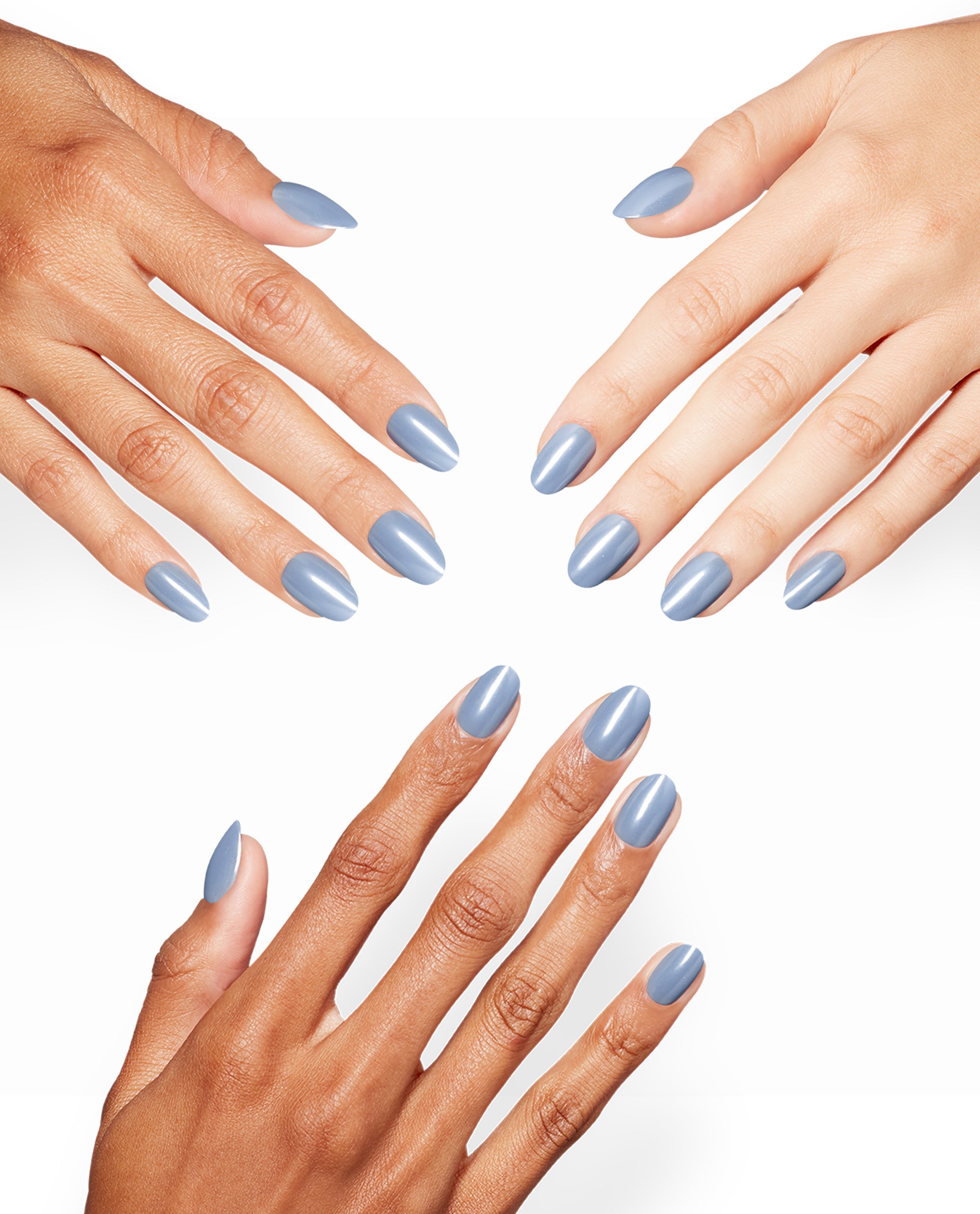 Blue Me a Kiss Blue Chrome Square Stick On Nails Mani