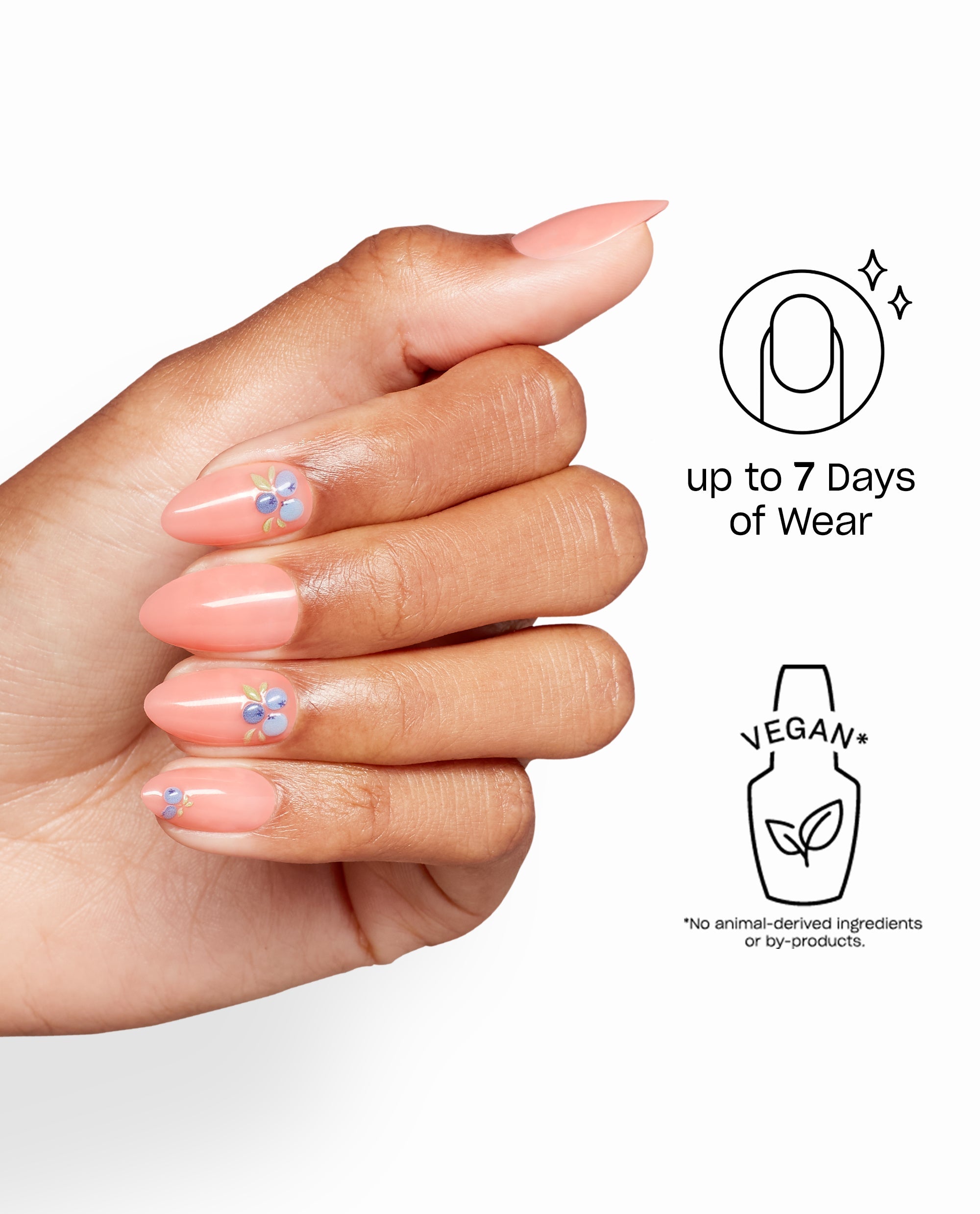 Blueberry Hueberry Almond Shaped Stick On Nails Benefits