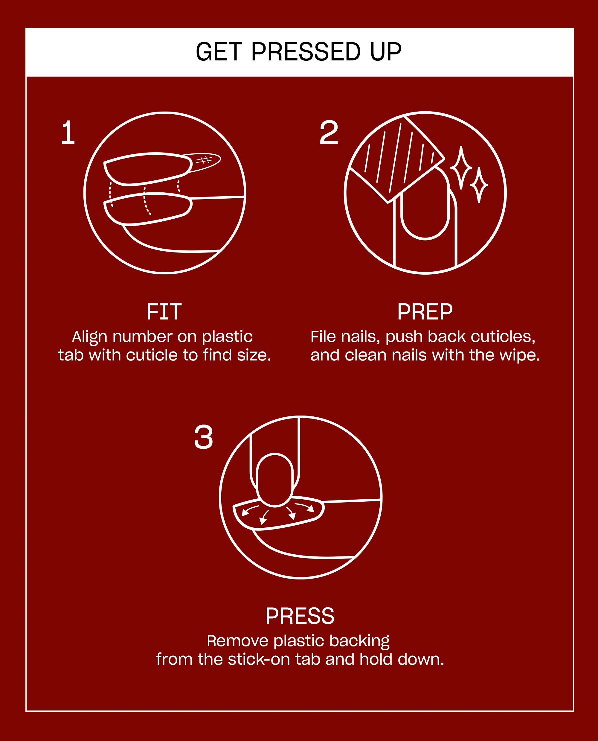 Bursting with Love Short Almond Stick on Nails Instructions