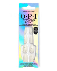 Confetti Cutie Suzi White Glitter Round Stick On Nails