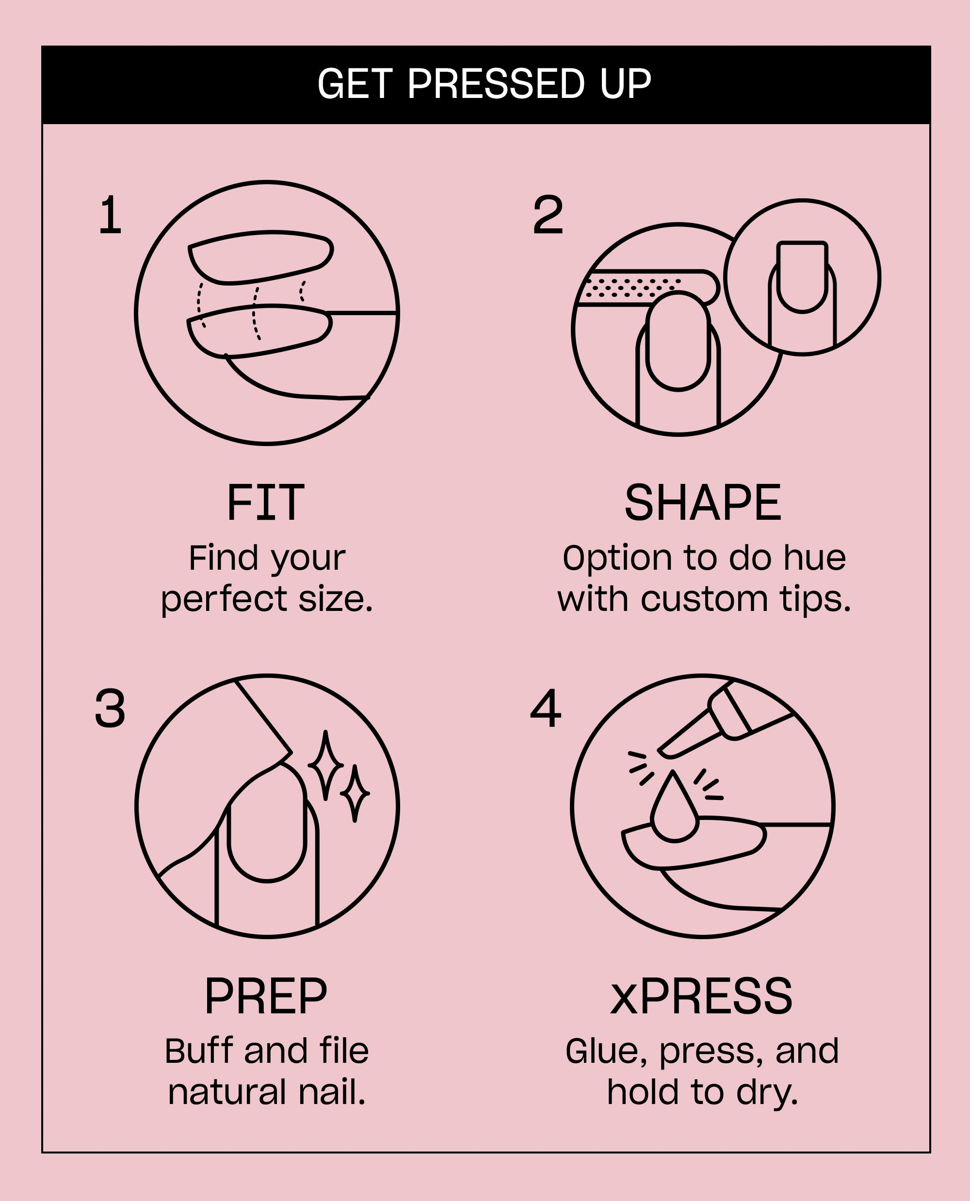 Glaze for Daze Chrome Ombré Press-On Nails Instructions