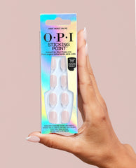 Have Merci on Me French Tip Round Stick On Nails Hand and Product
