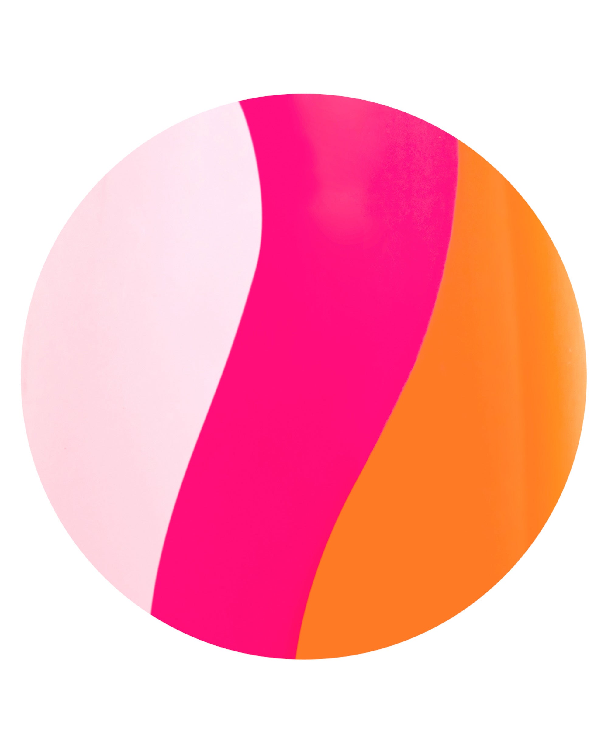 OPI In My Own Swirl Sticking Point nail swatch shows curved bands of pale pink, hot pink, and bright orange in a glossy circular design on a white background.