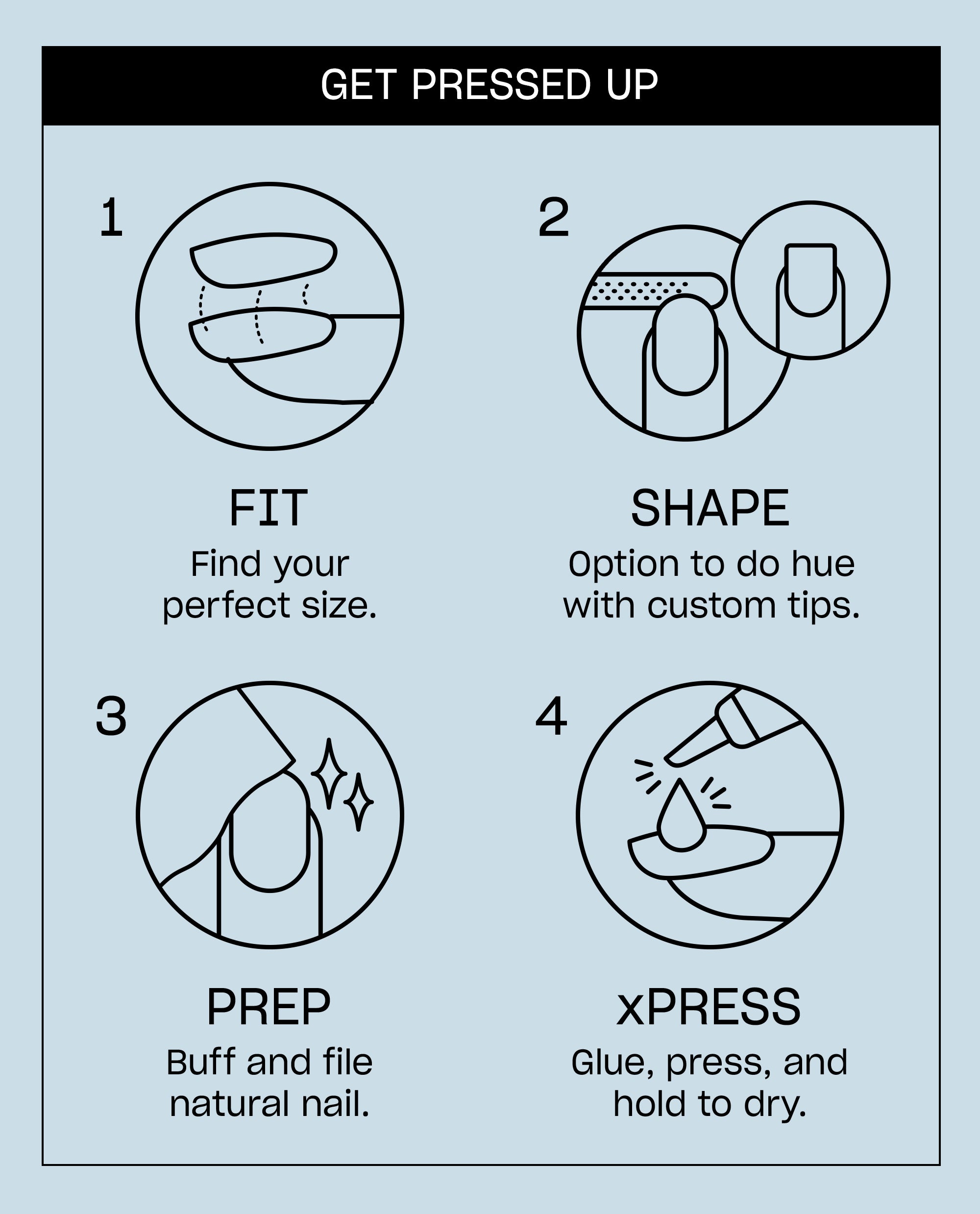 It’s a Boy! Baby Blue Press-On Nails Instructions