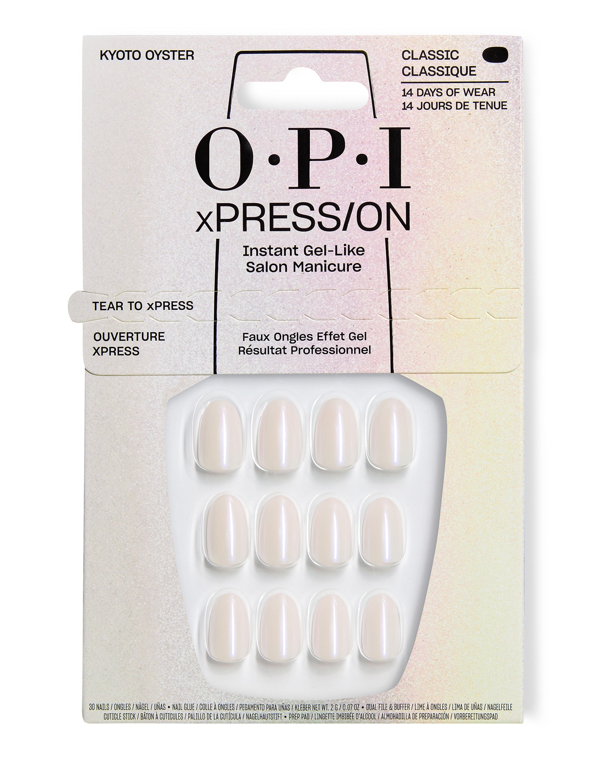 Kyoto Oyster Iridescent White Press-On Nails