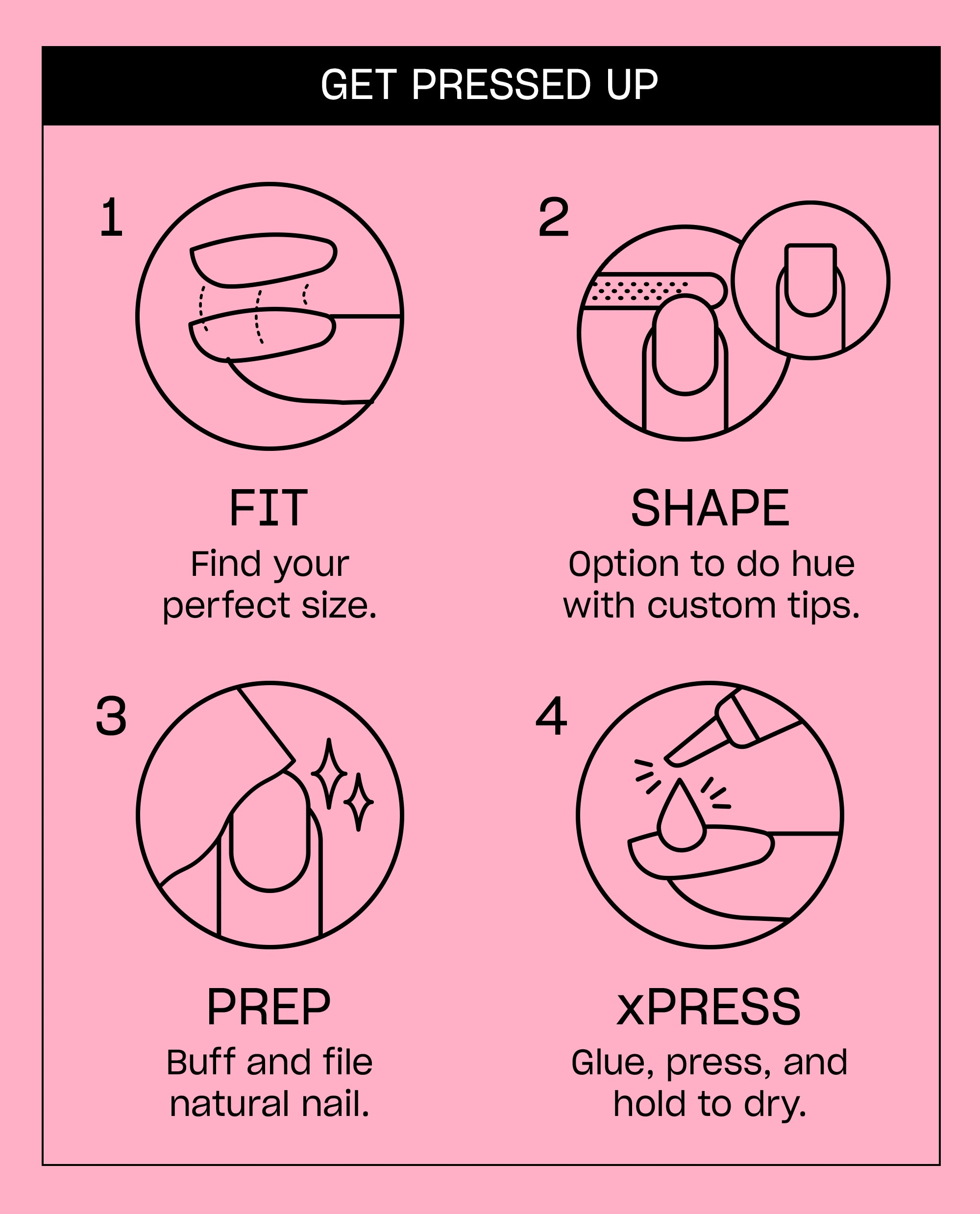 Let it Pink in Baby Pink Ombré Press-On Nails Instructions