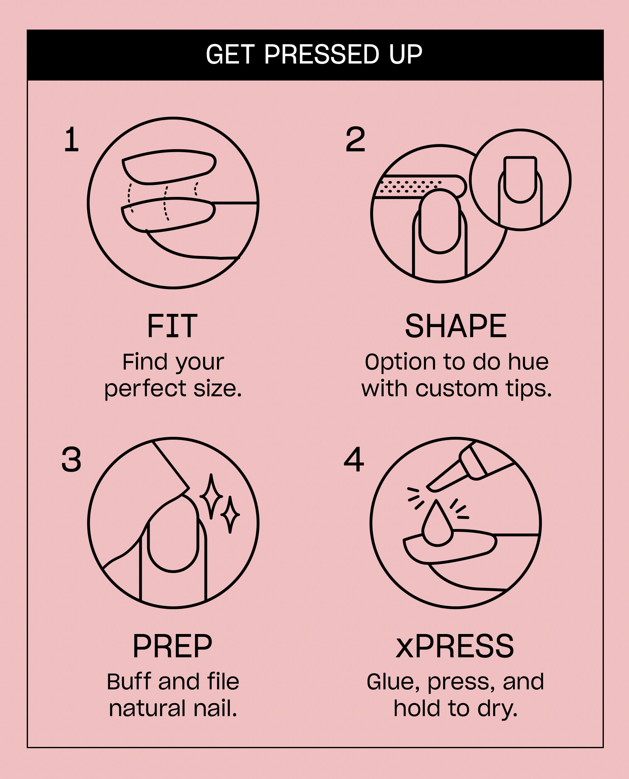 Let’s Get Glitter Sparkly Press-On Nails Instructions