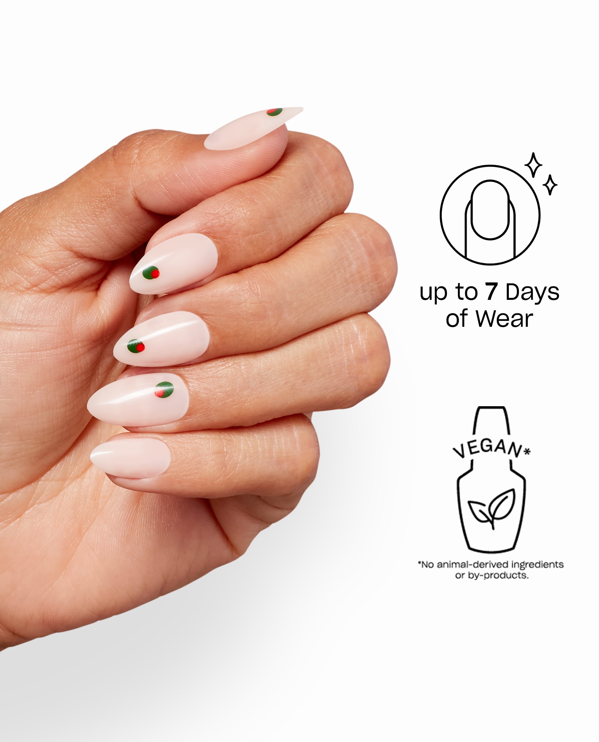 Olive Mani-tini Almond Stick On Nails with Olive Art Benefits