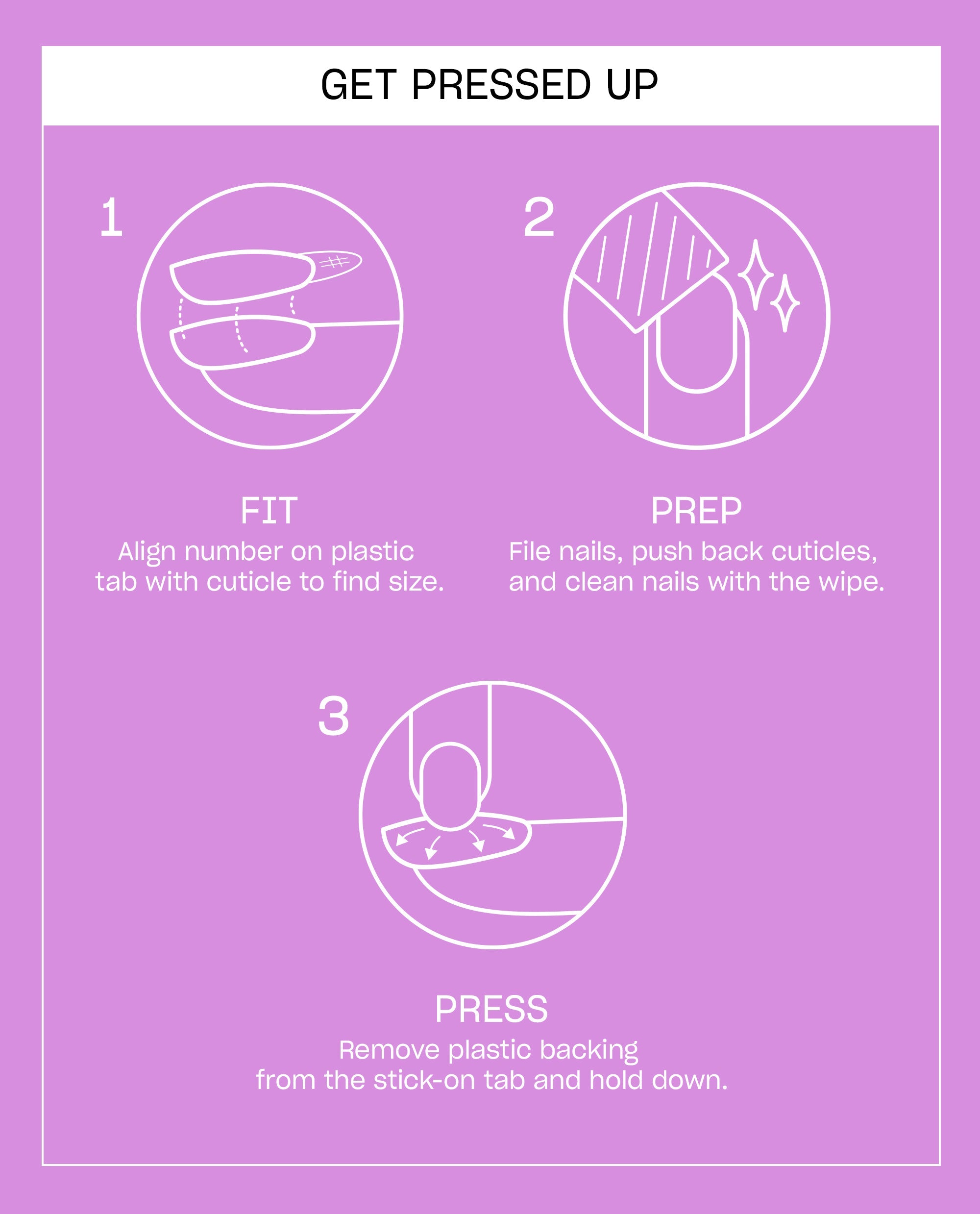 Ombreak the Rules Purple Ombre Round Stick On Nails Instructions