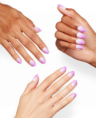 Ombreak the Rules Purple Ombre Round Stick On Nails Mani