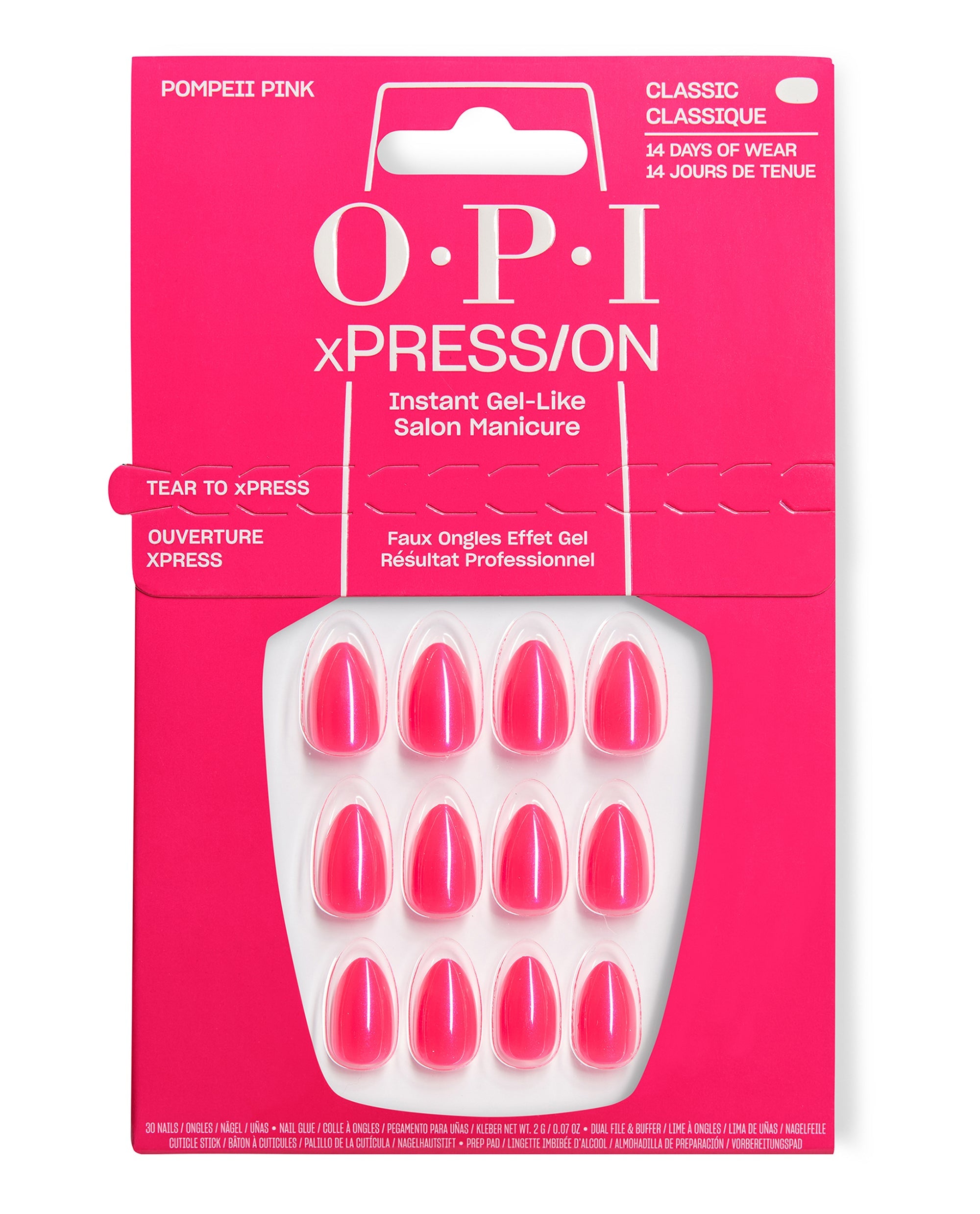 Pompeii Pink Hot Pink Shimmer Press-On Nails