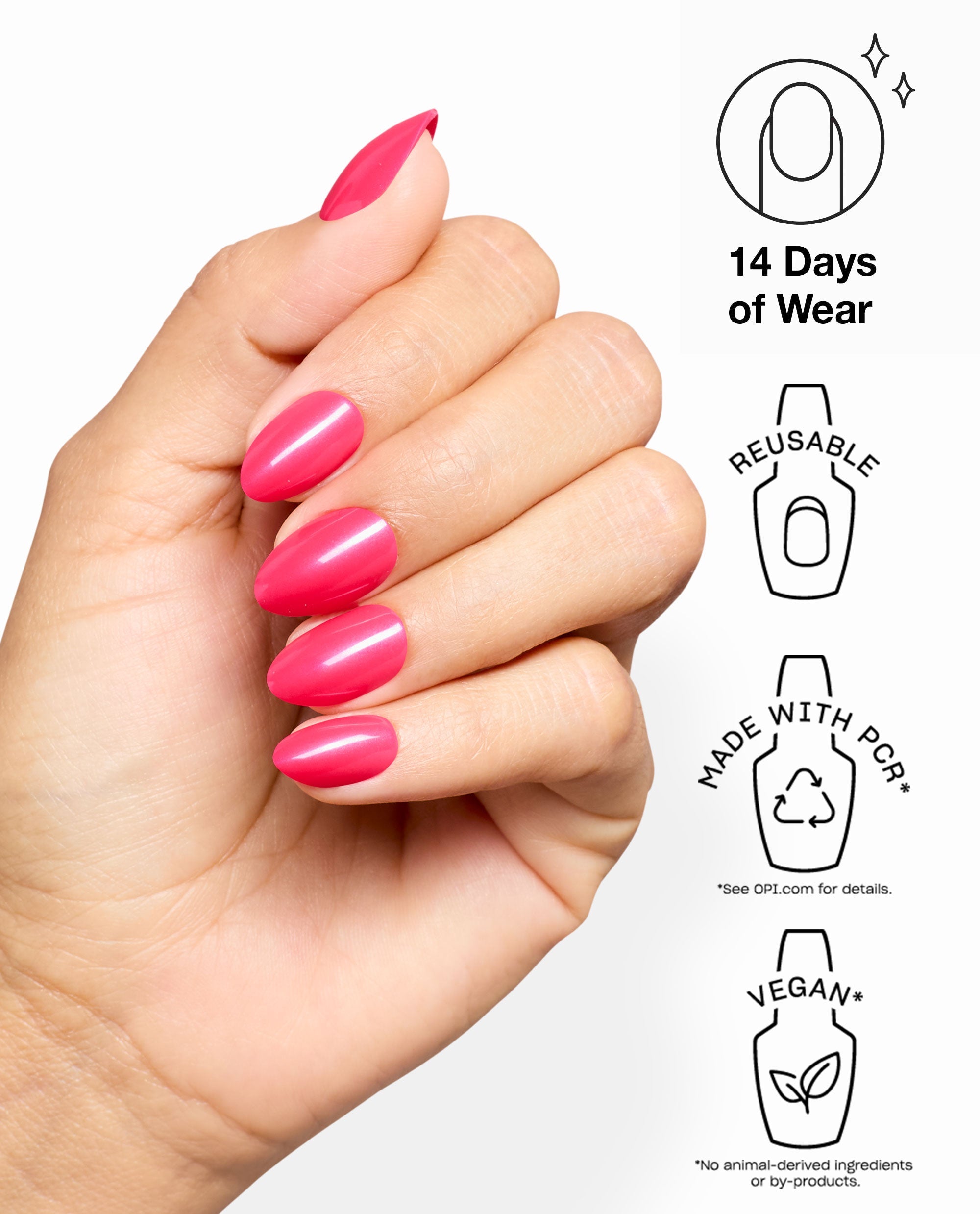 Pompeii Pink Hot Pink Shimmer Press-On Nails Benefits
