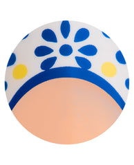Pressed and Porcelain Blue Ceramic Almond Stick On Nails Swatch