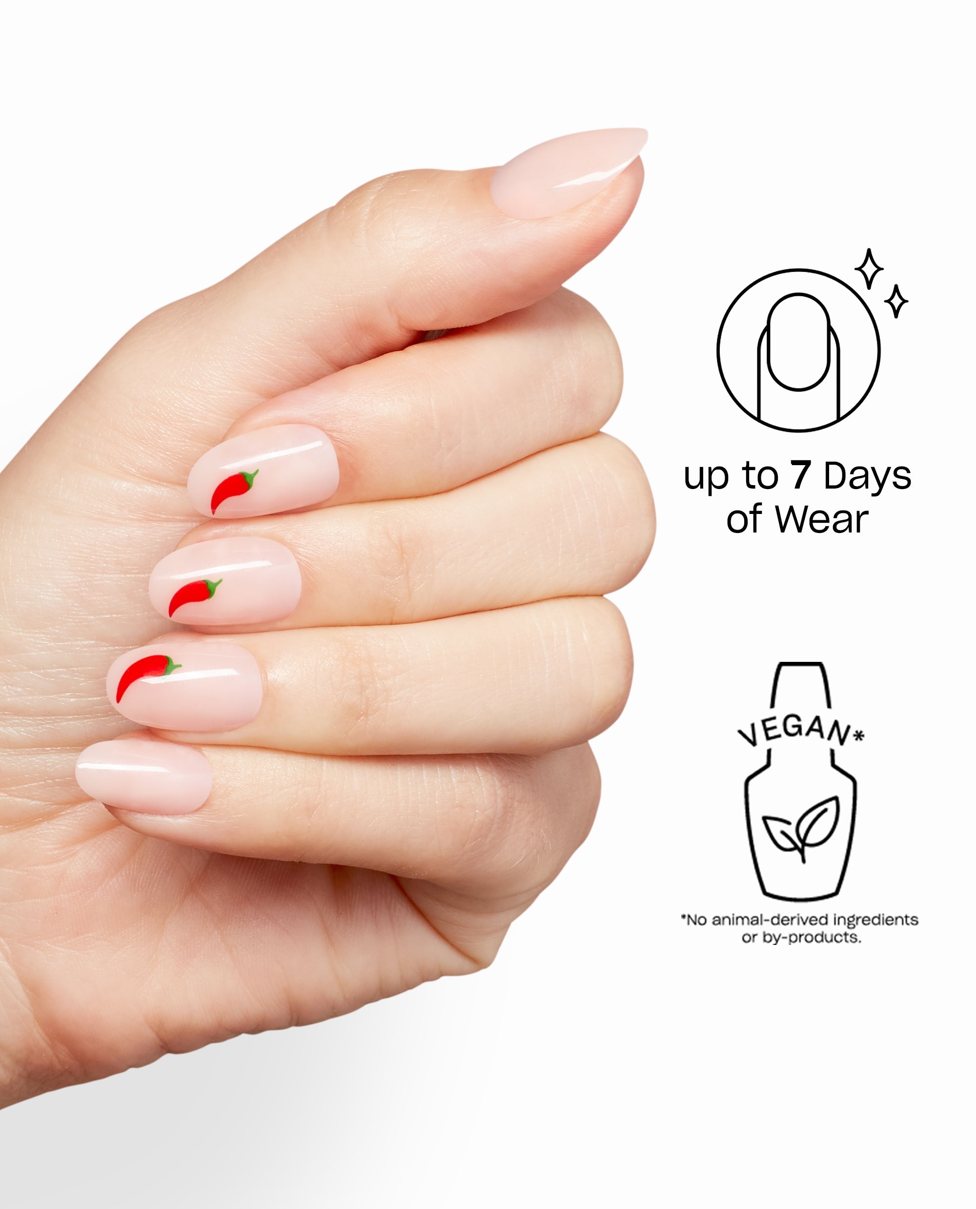 Red Hot Stunner Chili Art Round Stick On Nails Benefits