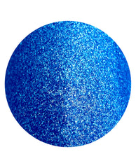 OPI Send Me Into Glo-Rbit Sticking Point swatch showing vivid electric blue glitter with metallic shimmer in a circular close-up on a white background.