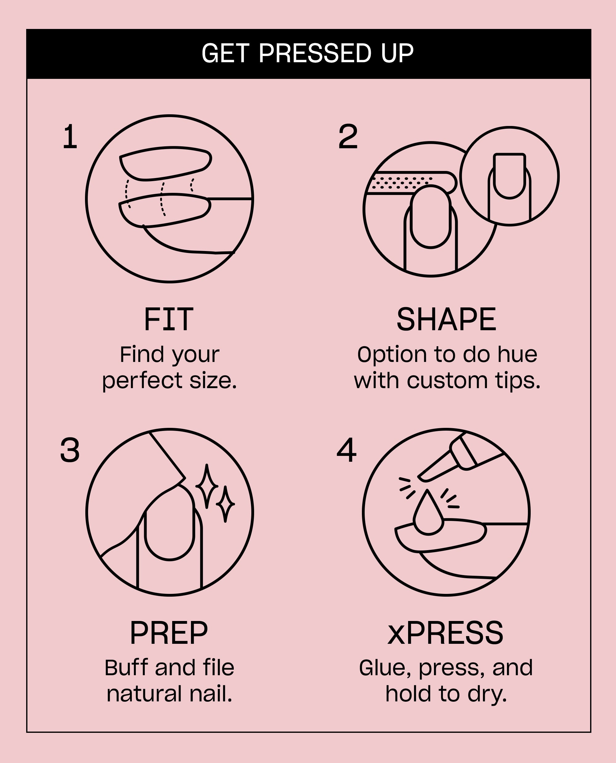 Sitting Quartz-side Rose Quartz Press-On Nails Instructions