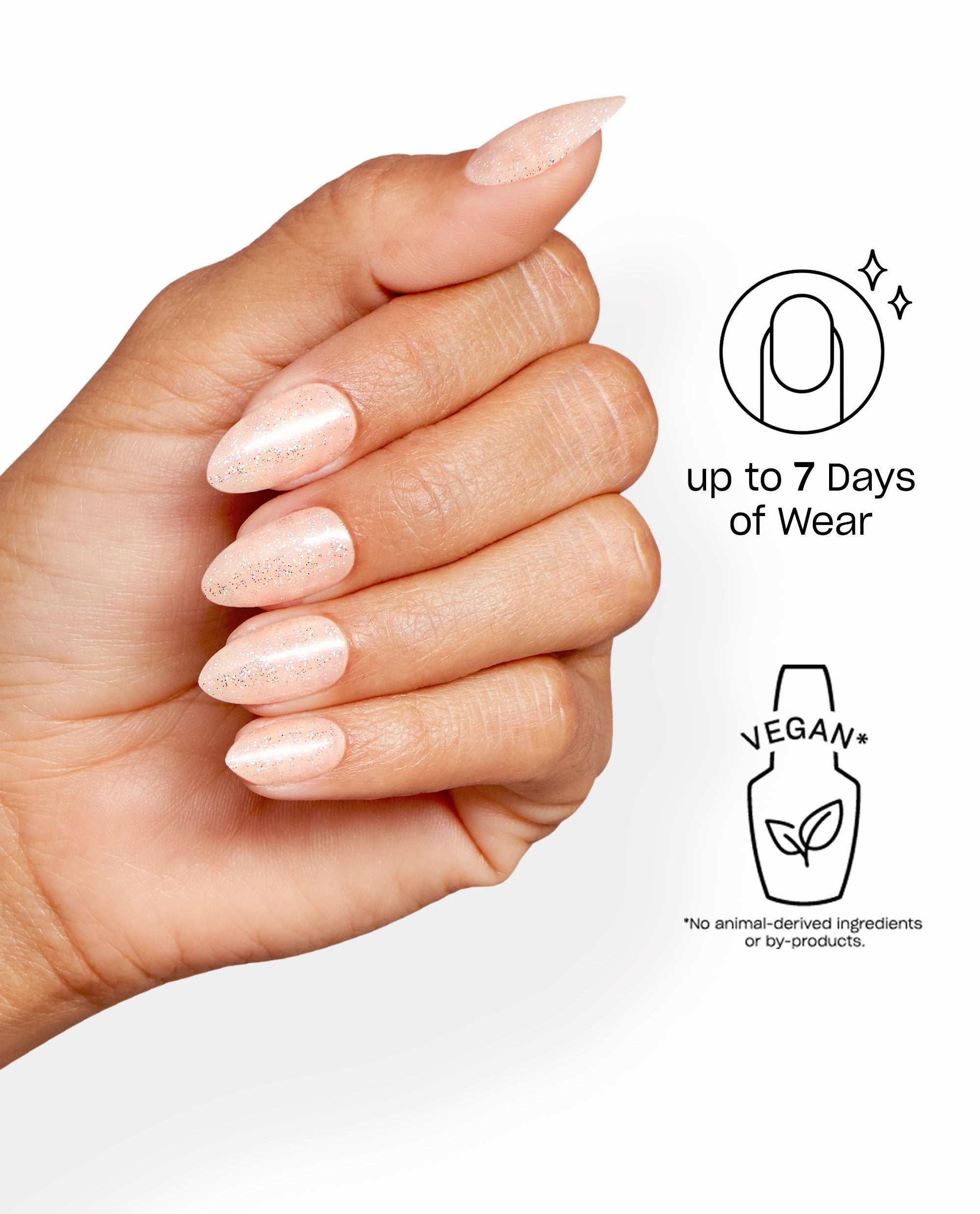 Taupe About Sparkle Neutral Almond Stick On Nails Benefits