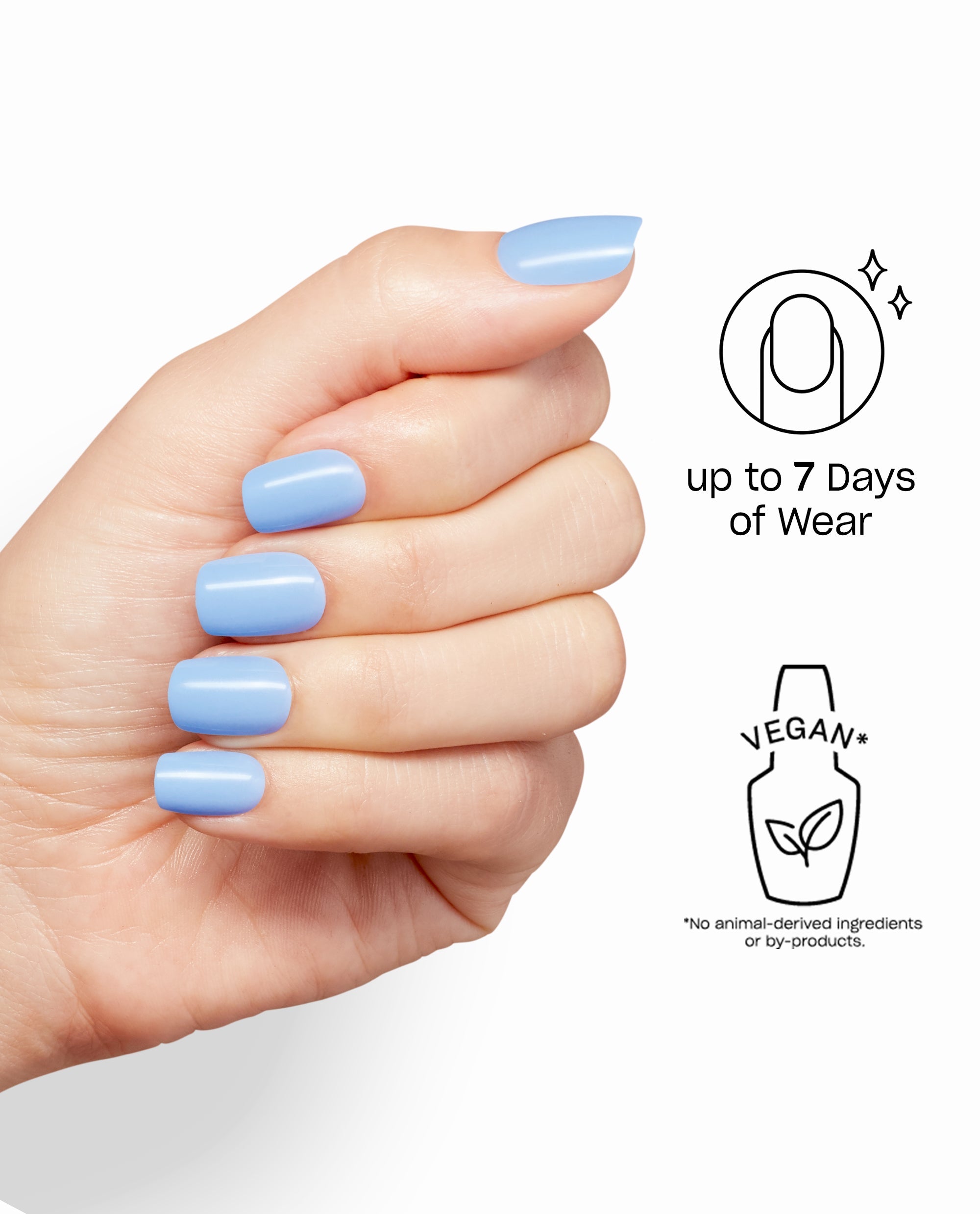 Verified Glossy Baby Blue Square Stick On Nails| OPI Benefits