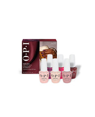 OPI Fall ’26 GelColor 6PC Add-On Kit #1 displays six gel polish bottles in pink, berry, red, and brown fall nail colors beside a maroon Vault Must-Haves retail box on a white background.